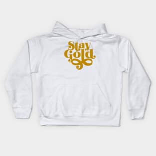 BTS stay gold swirl decorative typography Kids Hoodie